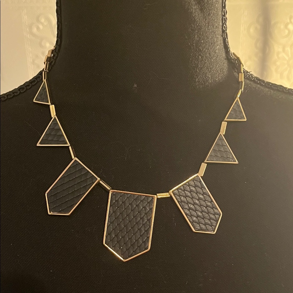 House of Harlow 1960 Black and Gold Statement Necklace
